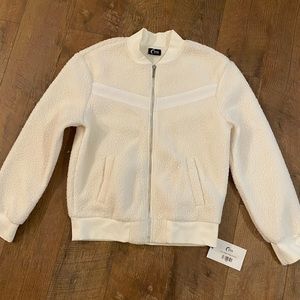 Zyia White Flying V fleece Jacket